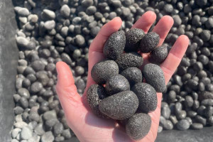 1/2 x 1" Black Lava Tumbled