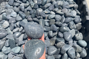 Black Polished Pebble 2" x 3"